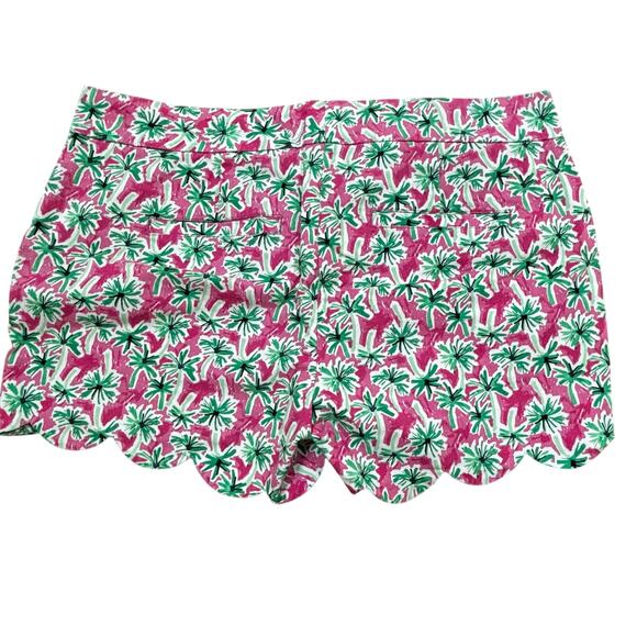 Crown & Ivy cotton stretch Shelby shorts sz 8 pink & green scalloped hem pockets - Picture 7 of 8